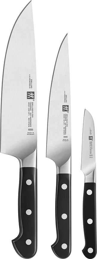 Zwilling Pro Kochmesser, Aufschnittmesser und Schälmesser 3 El.