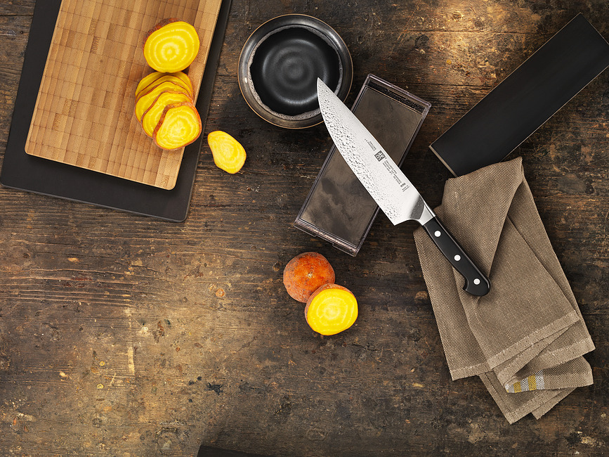 Zwilling Pro Messerblock mit 4 Messern und Schrfer aus Bambus - FA