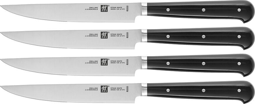 Zwilling Steakmesser 12 cm schwarz mit Zacken 4 St.